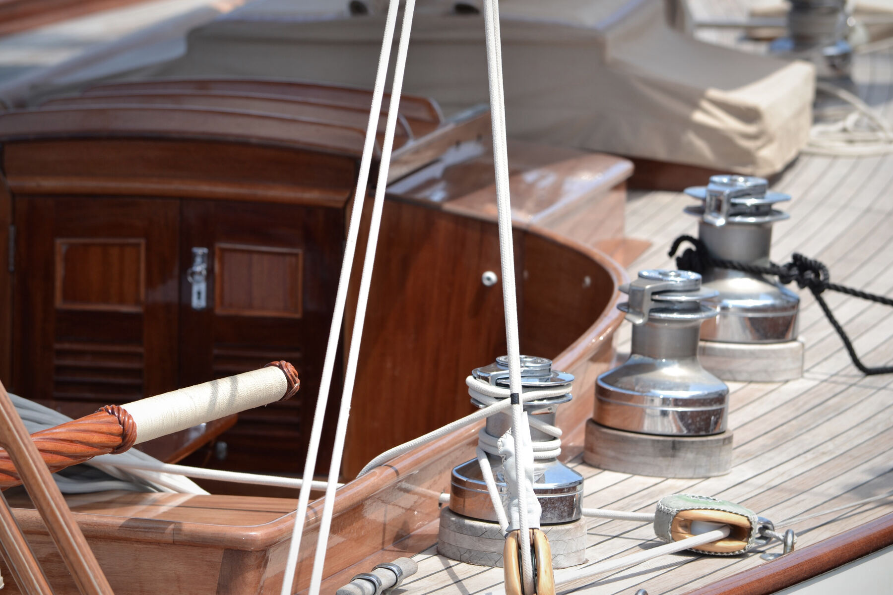 Sailboat deck in New York Harbor